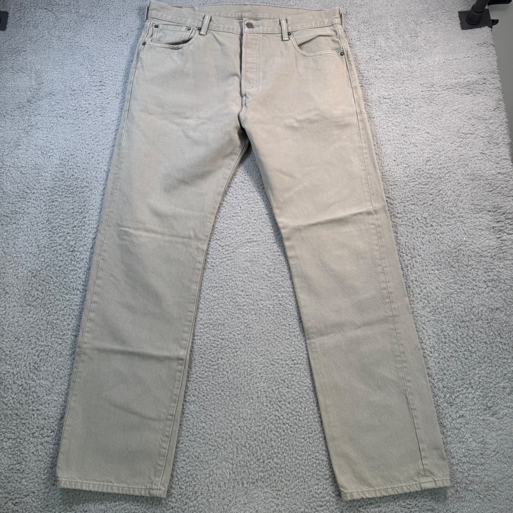 Levis 501 Original Mens‎ Tan Denim Straight Leg Button Fly Jeans W35 L32